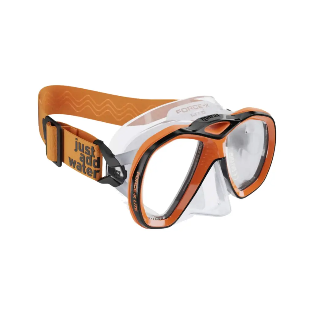 Mares Force-X Lite dykmask i orange och transparent silikon