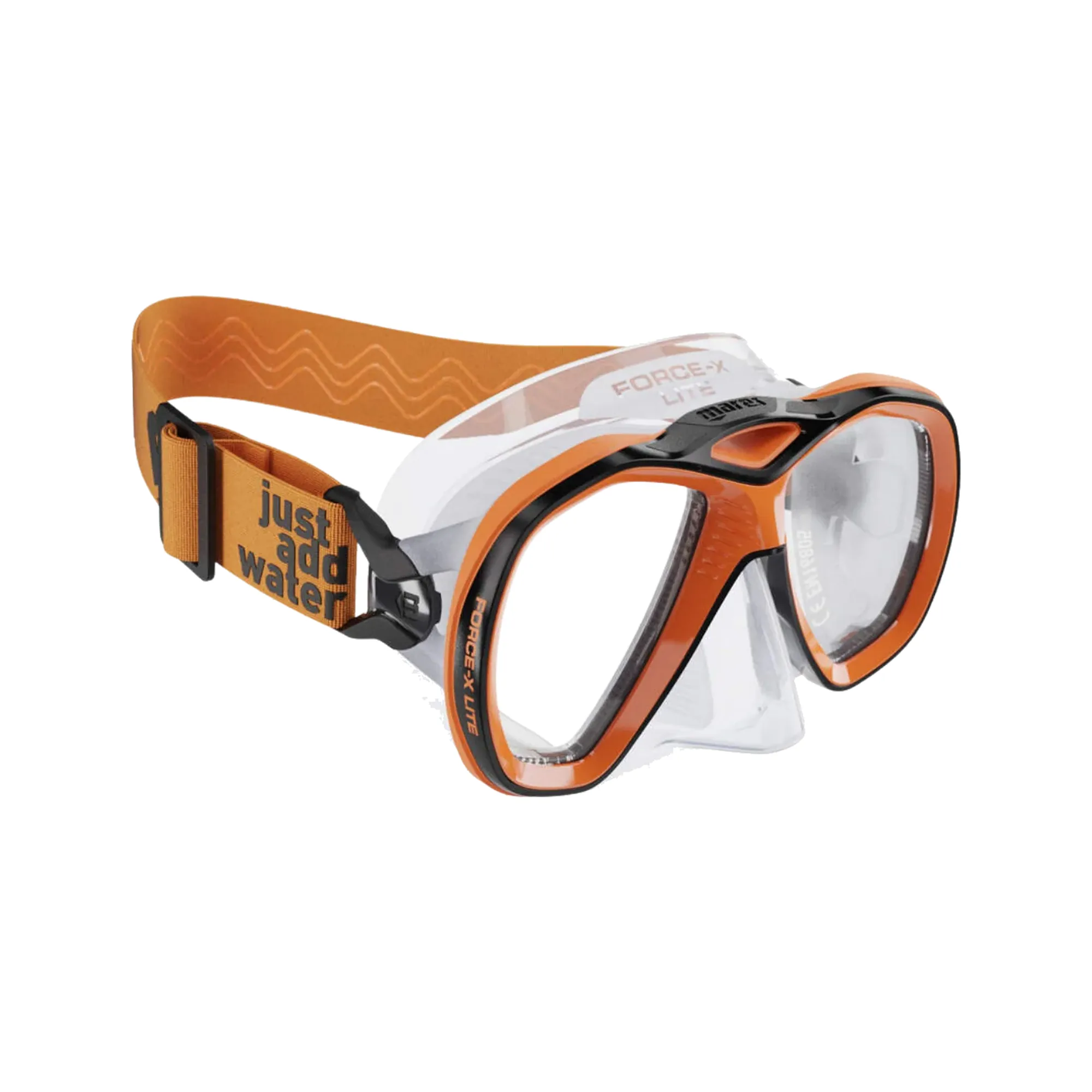 Mares Force-X Lite dykmask i orange och transparent silikon