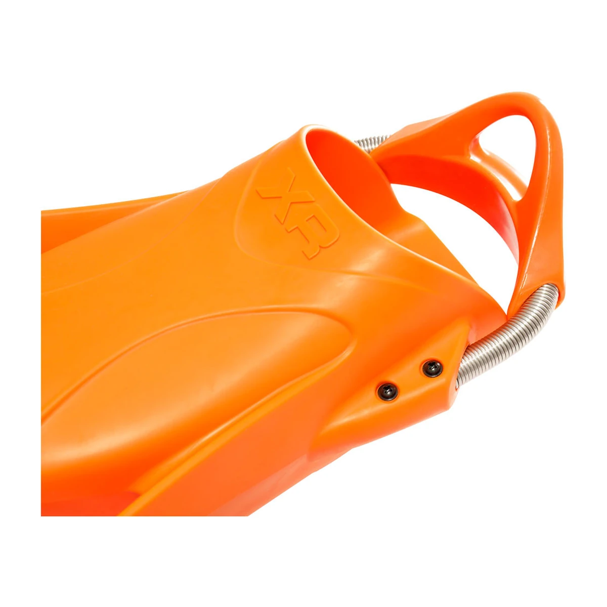 Mares Power Plana LT orange detalj på fotficka och spring strap