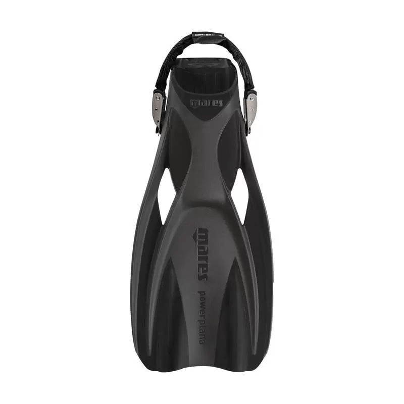 Mares Power Plana Tec svart räddningsfena i naturgummi med spring strap